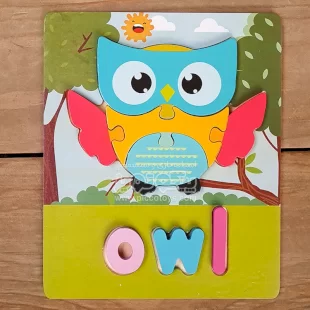 پازل چوبی جاگذاری آموزشی طرح جغد کد P/4215/OW