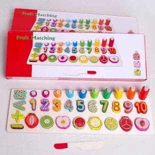 اسباب بازی  تخته لگاریتمی برش میوه و آموزش اعداد کد 400625