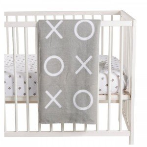 پتو پلار طرحدار XO طوسی playgro مدل 6985912