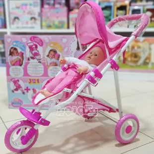 ست عروسک با کالسکه مدل 11088473