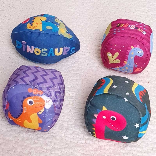 توپ پارچه ای 4 عددی طرح دایناسور کد 4238600