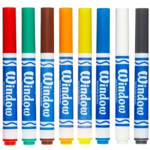 ماژیک قابل شست و شو 8 رنگ مخصوص شیشه  crayola کد 8165