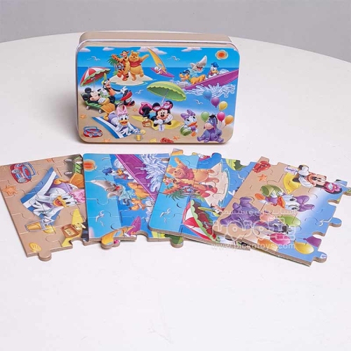 پازل میکی موس و دوستان قوطی فلزی 60 تکه کد jd6048