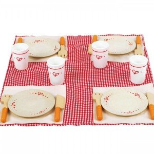 ست ناهار خوری چوبی کودک hape مدل Lunch Time Set 3136