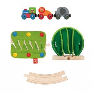 ریل و قطار چوبی کودک Jungle Train Journey Set hape 3800