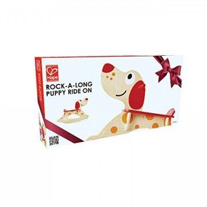 بسته بندی راکر چوبی کودک طرح سگ rock a long puppy ride on hape 0103