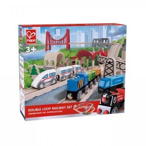 ست راه آهن دو لوپ  Double Loop Railway Set hape کد 3712