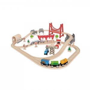 ست راه آهن دو لوپ  Double Loop Railway Set hape کد 3712