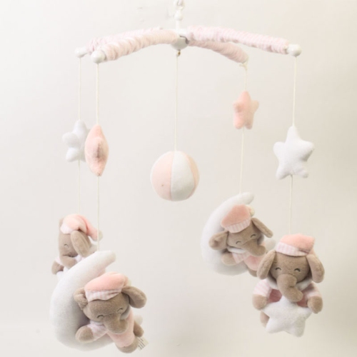 آویز بالای تخت مدل فیل رنگ صورتی کد AF100186B