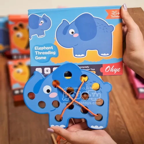 اسباب بازی دوخت چوبی طرح فیل کد OHYE8680