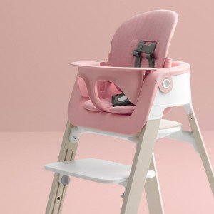 ست کامل صندلی و صندلی غذای stokke steps pink