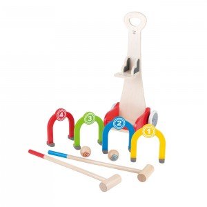 کروکت چوبی کودک Rainbow Croquet Caddy hape 8127