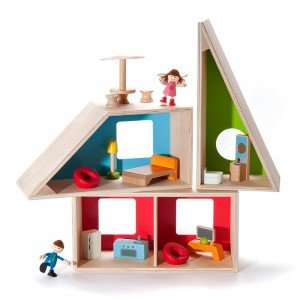 ازی و سرگرمی با خانه مدرن چوبی کودک Geometric House hape 3404