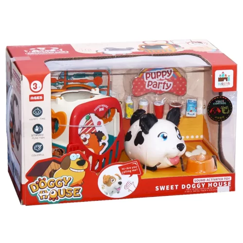 سگ اسباب بازی موزیکال مشکی به همراه باکس و ست مراقبتی کد P/K1011/ME