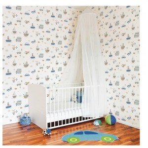 کاغذ دیواری انگلیسی اتاق کودک - تاینی تاتز  G45163 tiny tots