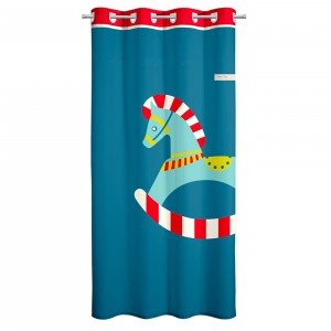 پرده اتاق کودک saint clair راکر اسبی آبی ، فیروزه ای کد 115076