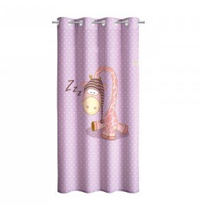 پرده اتاق کودک saint clair زرافه خوابالو صورتی کد 115056