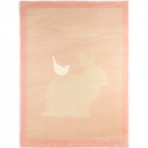 فرش اتاق کودک saint clair طرح خرگوش صورتی کد 90115033