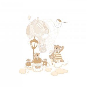 پرده اتاق کودک saint clair خانواده خرسی بیم بوم بام کرم کد 115090