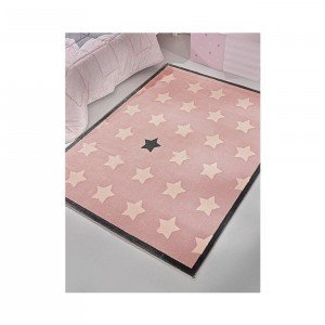 فرش اتاق کودک saint clair طرح ستاره صورتی کد 90216000