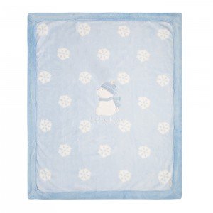 پتو دورپیچ آبی طرح برف mayoral کد 052-19699