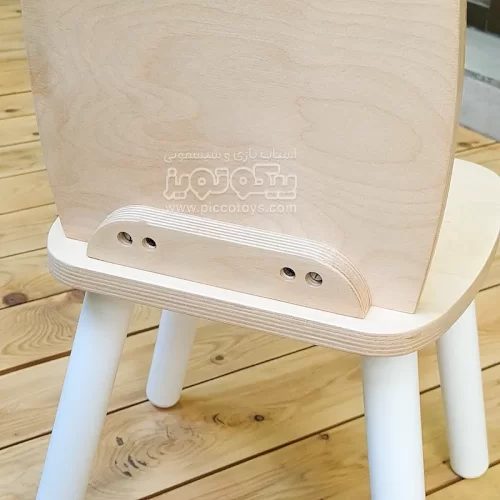 صندلی چوبی کودک پایه سفید