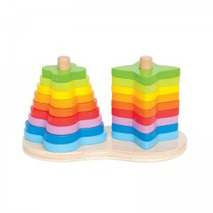 جورچین چوبی رنگین کمان 0406 Double Rainbow Stacker hape