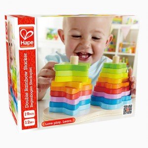 جورچین چوبی رنگین کمان 0406 Double Rainbow Stacker hape