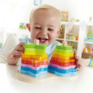 جورچین چوبی رنگین کمان 0406 Double Rainbow Stacker hape