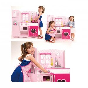 آشپزخانه چوبی Classic World مدل 4119 Pink Kitchen