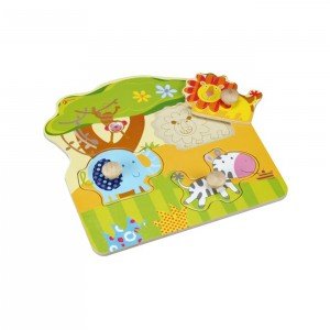 جورچین و پازل چوبی حیوانات وحشی Classic World مدل Wild Animal 3543