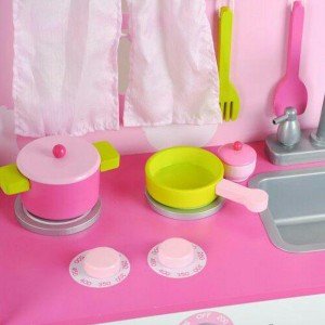 آشپزخانه چوبی Classic World مدل 4119 Pink Kitchen