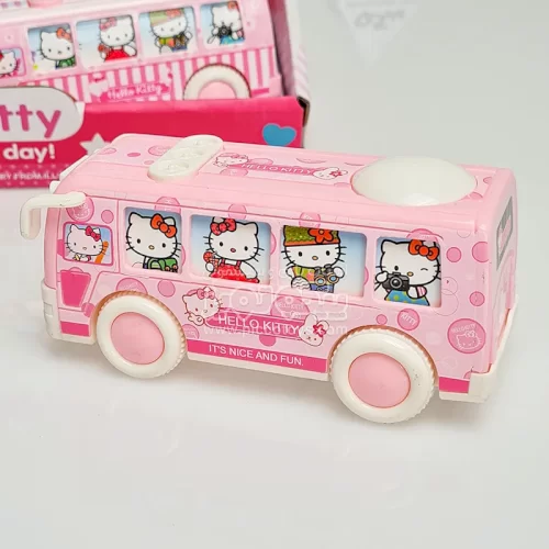 اسباب بازی اتوبوس قدرتی و عقب کش کیتی صورتی خال خالی  مدل P/A9583/B