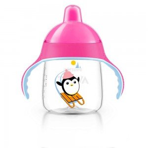 لیوان دهنی دار پنگوئنی 260 میلی لیتر صورتیavent SCF753/07