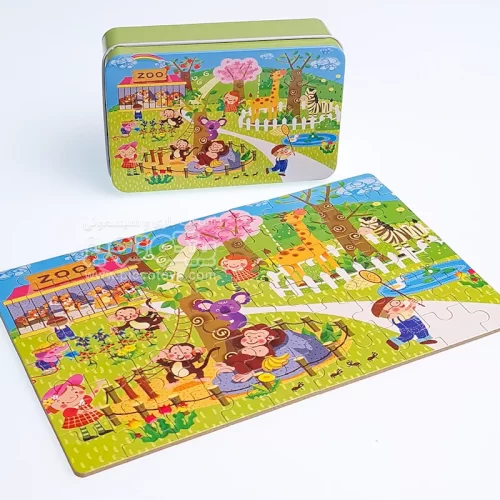 پازل باغ وحش قوطی فلزی 60 تکه کد jd6026
