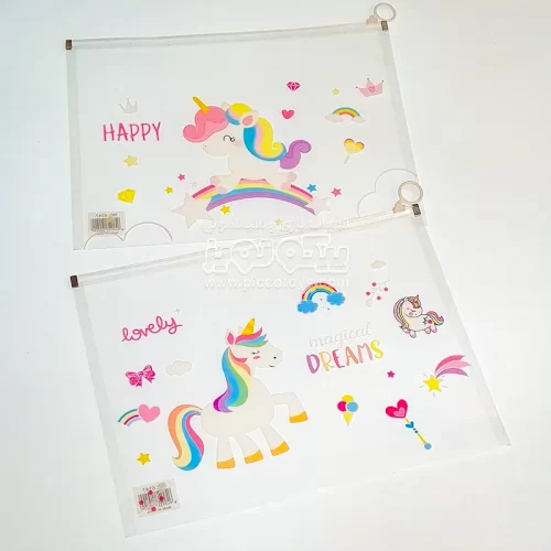 کاورA4 زیپدار طرح یونیکورن کد 6547