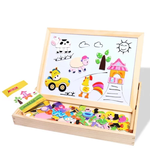 تخته سیاه و وایت برد دو طرفه مگنتی آموزشی  مدل حیوانات کد P/110026/AN