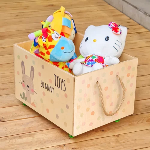 باکس چوبی چرخدار پوپولوس طرح خرگوش کد 10816