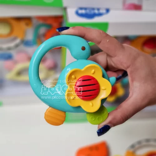 ست جغجغه و دندانگیر 5 عددی Huile Toys مدل دایناسور کد 1109