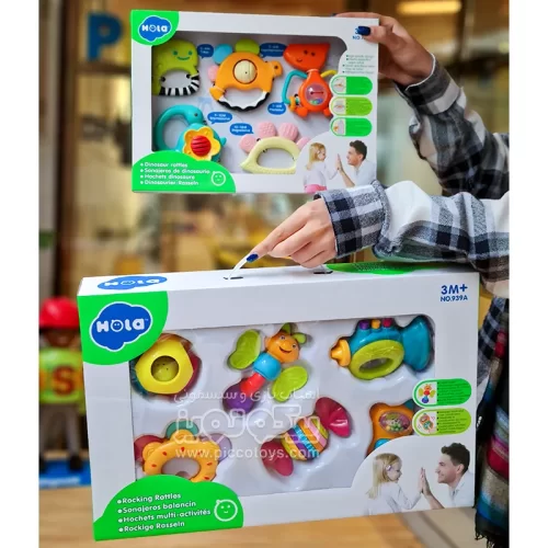 ست جغجغه و دندانگیر 5 عددی Huile Toys مدل دایناسور کد 1109