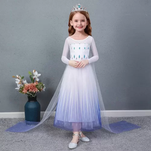 لباس پرنسس السا 2 به همراه تاج  رنگ سفید کد 111180