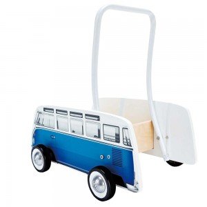 طراحی زیبا واکر چوبی کودک 0381 CLASSICAL BUS T1 WALKER (BLUE) hape