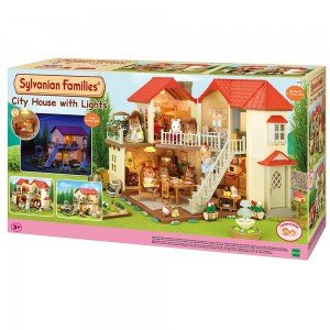 خانه عروسک شهری با چراغ سیلوانیان فامیلیز 2752 sylvanian families