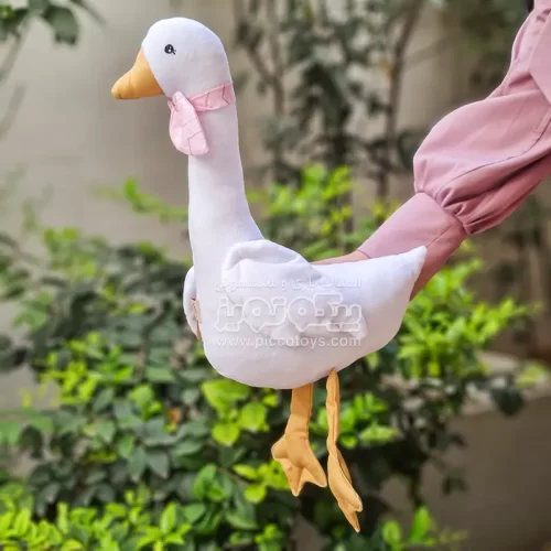 عروسک پولیشی طرح غاز پاپیون صورتی کد GHZ06