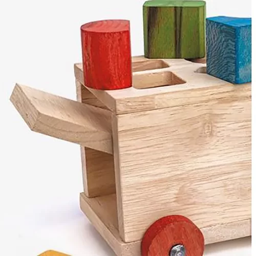 اسباب بازی چوبی کشیدنی مدل ماشین جاگذاری اشکال کد 900221