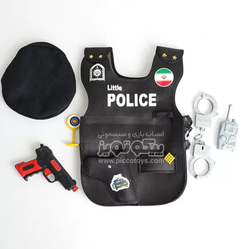 لباس مشاغل کودک جلیقه پلیس کودک با تفنگ قرمز کد 4027739