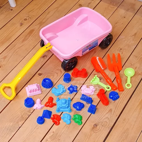 گاری شن بازی با قطعات صورتی کمرنگ کد 4405948