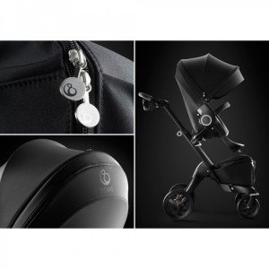 جزییات كالسكه، كرير و ساک مادر stokke xplory black