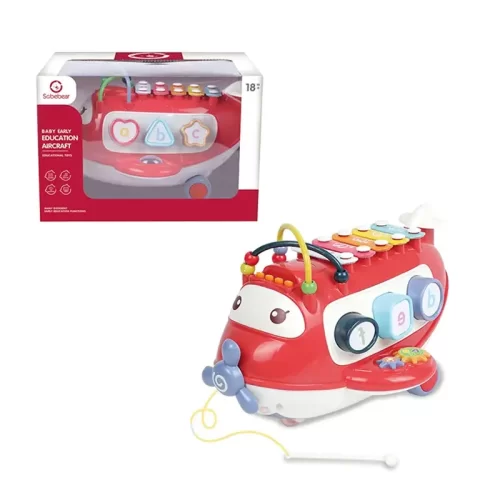 اسباب بازی آموزشی موزیکال مدل هواپیما قرمز کد P/YL410A/GH