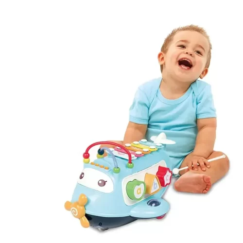 اسباب بازی آموزشی موزیکال مدل هواپیما آبی  کد P/YL410A/AB